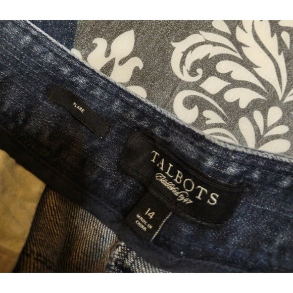 Talbots Womens Denim Jeans Size 14 Blue Stretch Flare Leg High Rise Relaxed Fit - Picture 5 of 6